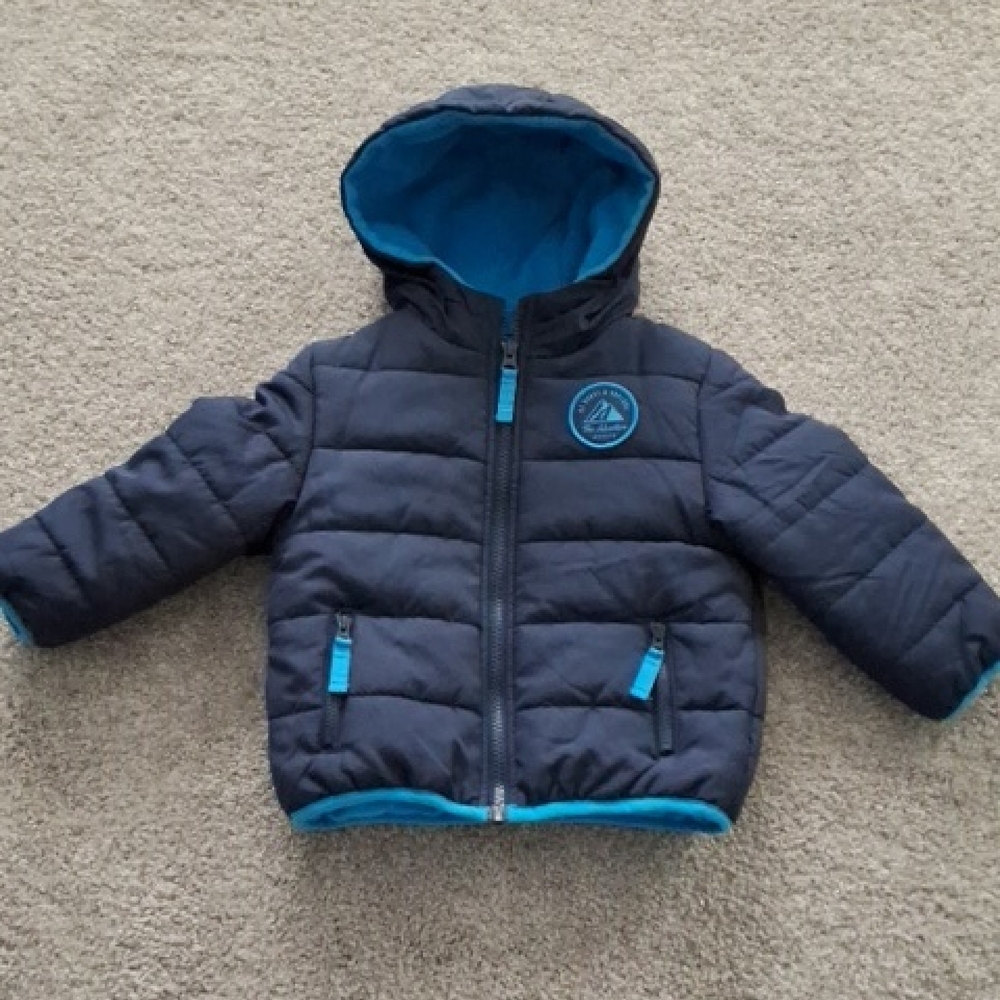 Carter's Navy Blue Puffer Jacket with Teal Trim